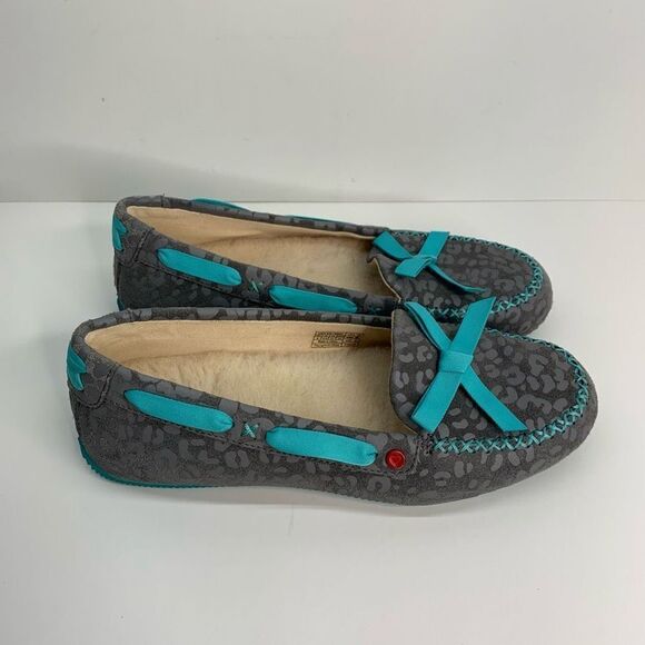 UGG Australia 1006201‎ 7 I Heart Belle Slipper Flat Shoes Leopard  Size 6  Used - Picture 1 of 9